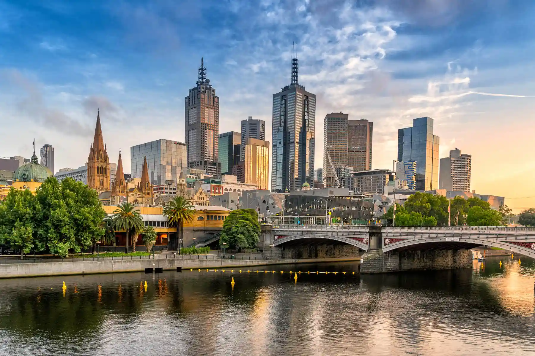 Melbourne CBD skyline from the Yarra River